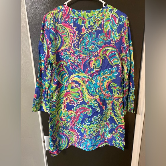 Lilly Pulitzer Marco Island Toucan Play Linen Tunic - M - Picture 4 of 6